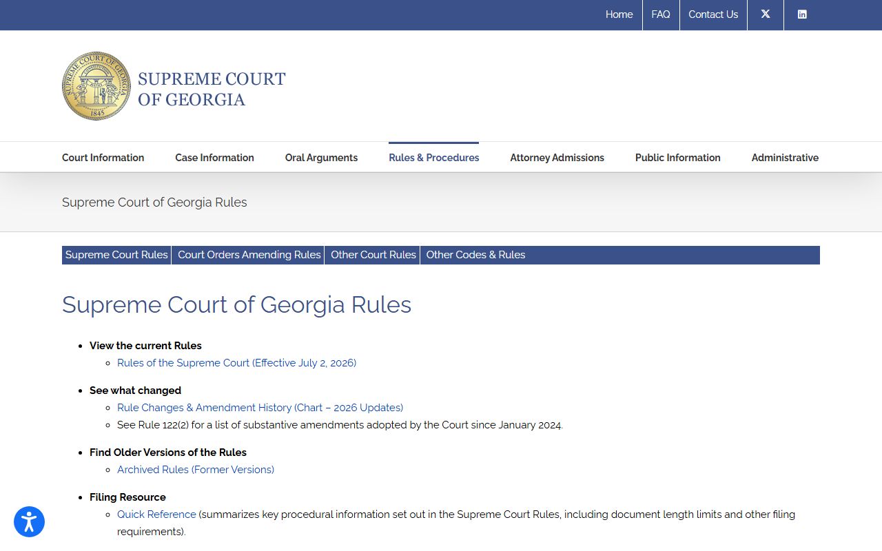 Polk County court dockets Supreme Court of Georgia rules