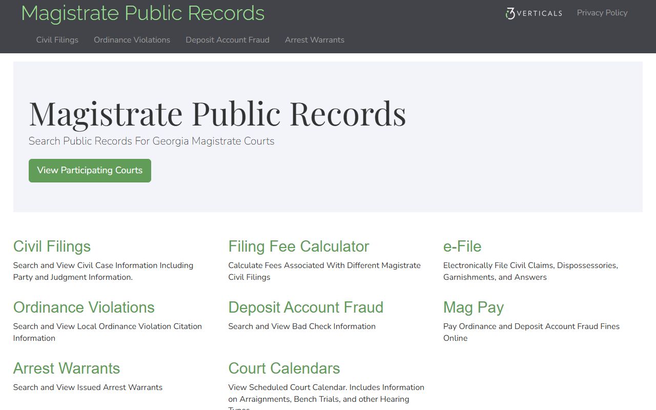 Polk County court records Georgia Magistrate Public Records portal