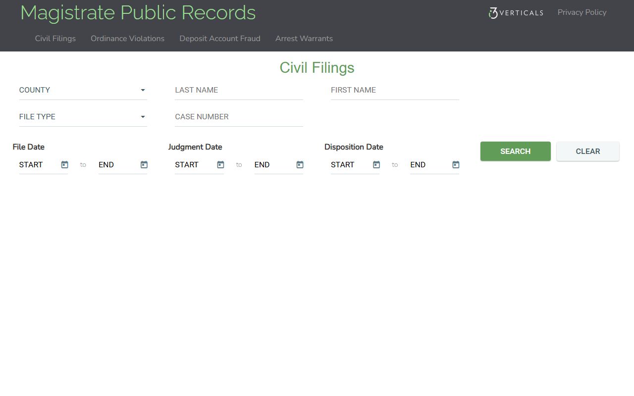 Polk County court records magistrate civil filing search fields