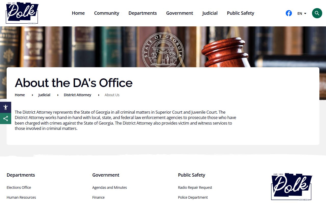 Polk County criminal court records District Attorney office role